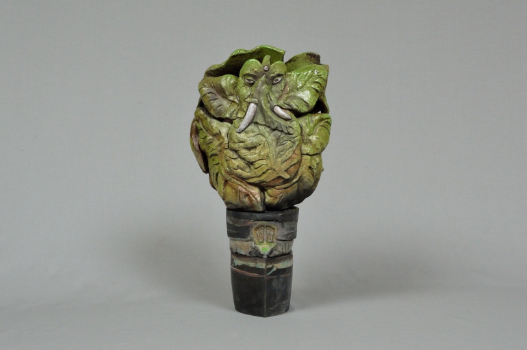 Ganesh piccolo, cm 22x38x16, ceramica raku, 2011