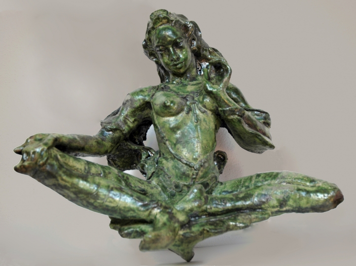Tara Verde ceramica raku, cm.46x47x20, 2000