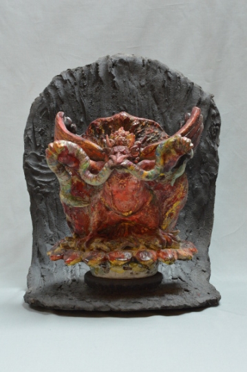Garuda Rosso ceramica raku, cm.42x50x34, 2003