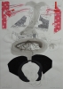 Radici, cm. 50x60, collage china e acquerello, 2009